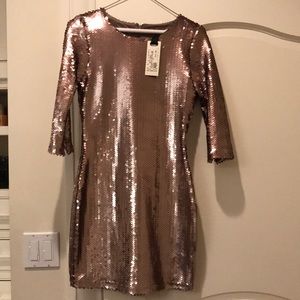 BB Dakota Rose Gold Sequin Dress